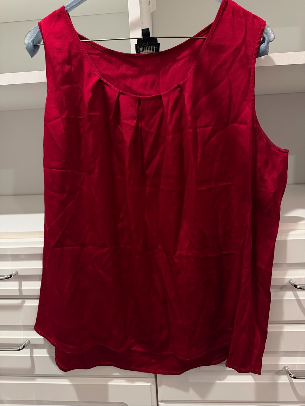 Talbots Red Pleated Sleeveless Camisole